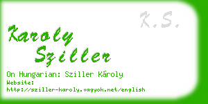 karoly sziller business card