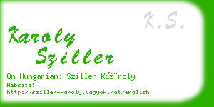 karoly sziller business card